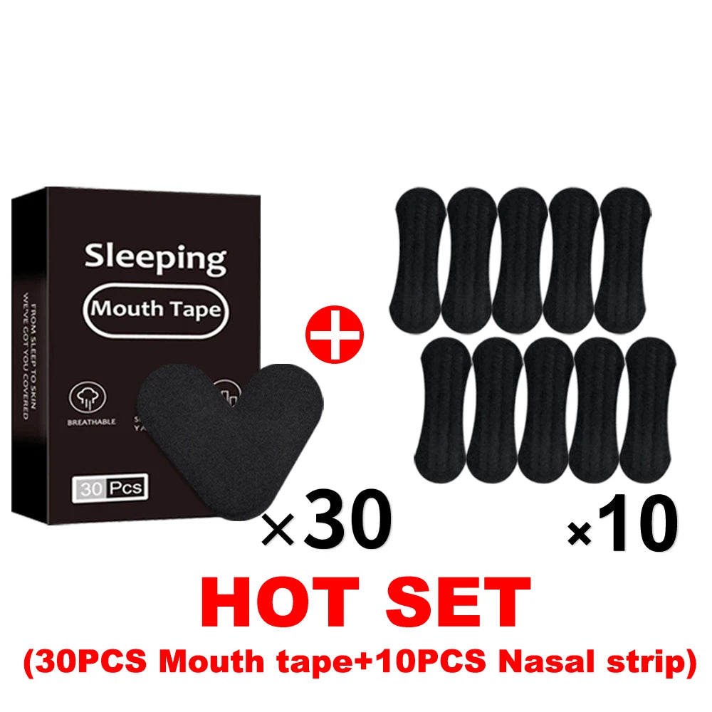 30/300Pcs Sleeping Mouth Tape Right Way Stop Snoring Anti Snore Mouth Nose Strip Allergenic Breathing Strip Reduce Mouth Dryness