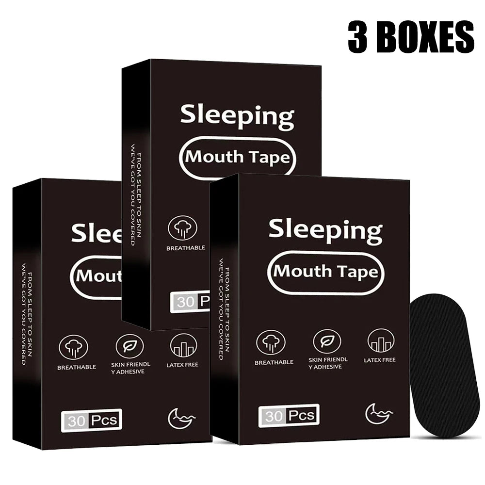 30/300Pcs Sleeping Mouth Tape Right Way Stop Snoring Anti Snore Mouth Nose Strip Allergenic Breathing Strip Reduce Mouth Dryness